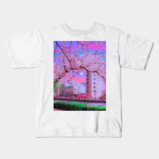 Pastel Sakura train Kids T-Shirt